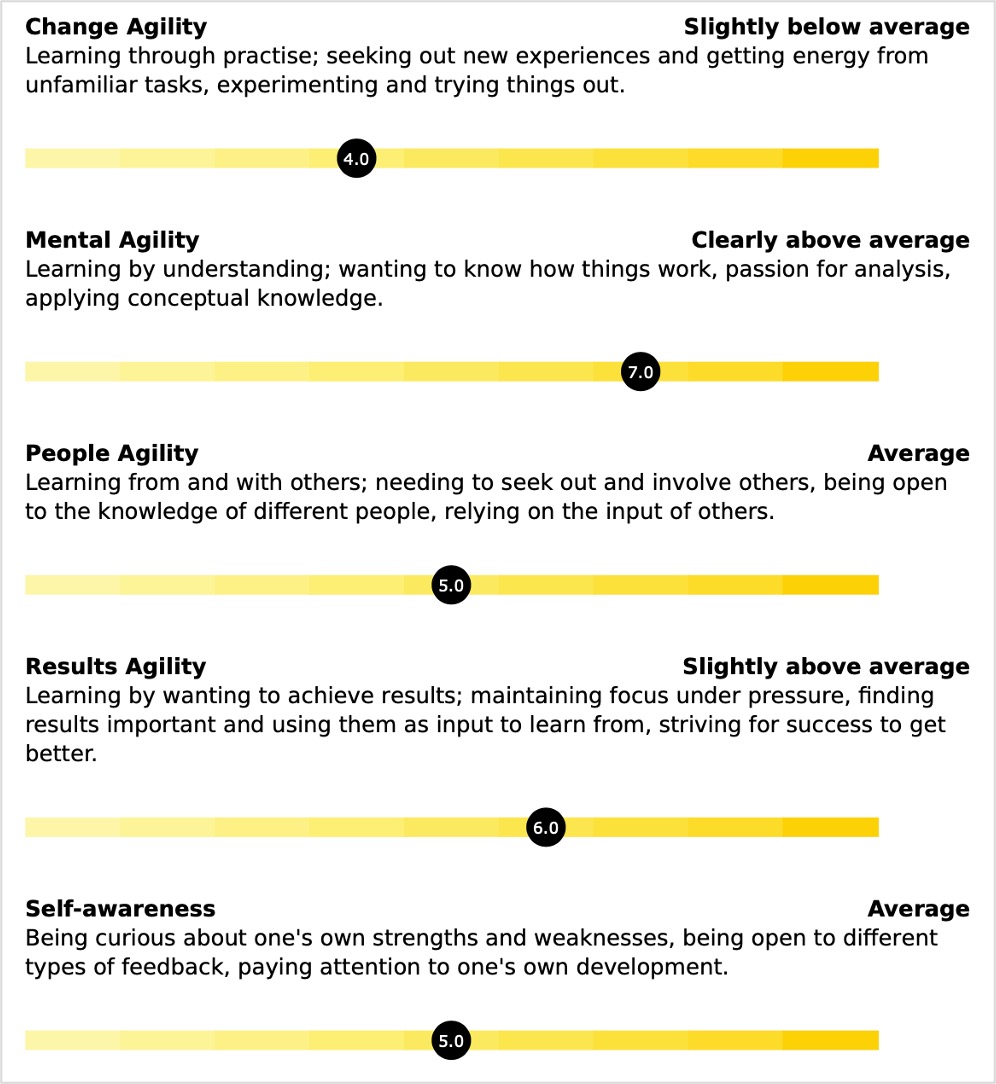 Learning Agility Assessment - Screenshot from Indicator Report 2